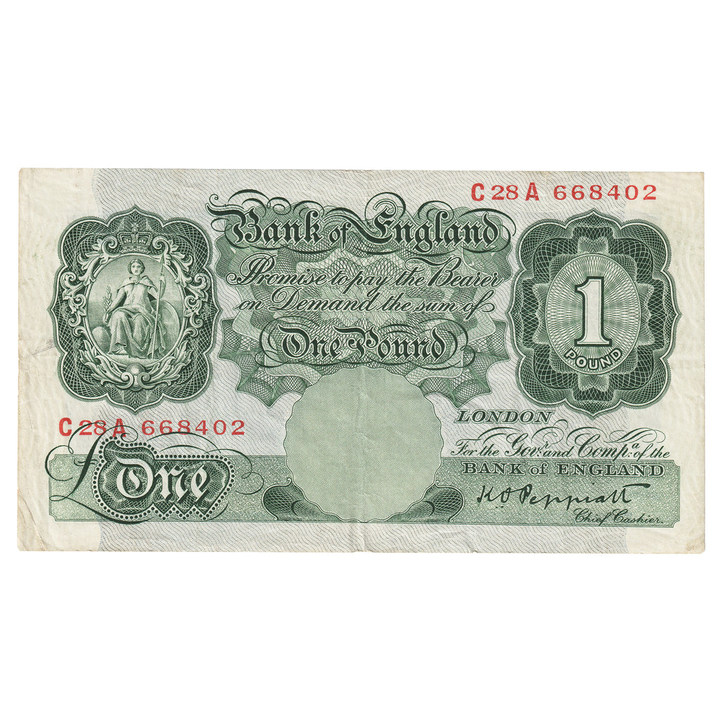 Great Britain 1934 1 Pound Note, BE46c, VF-EF