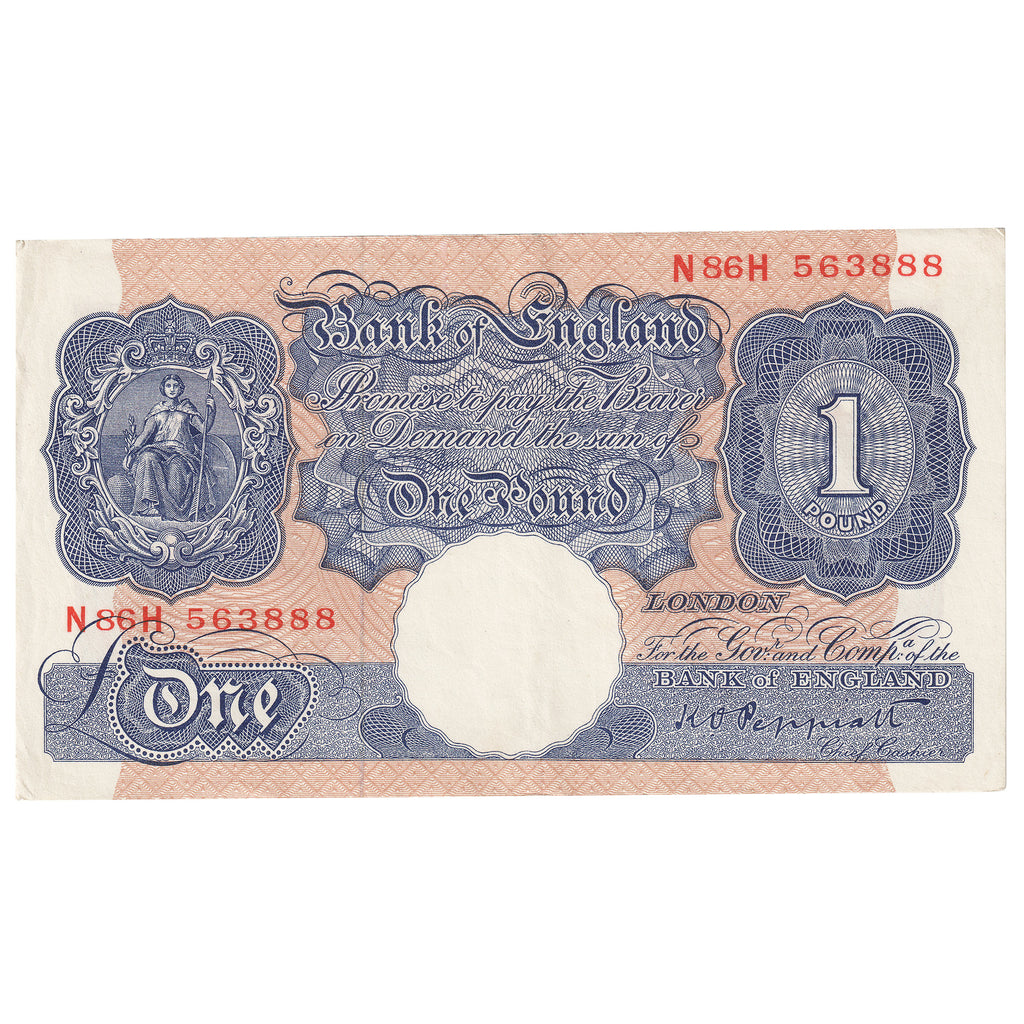 Great Britain 1940 1 Pound Note, BE47j, AU