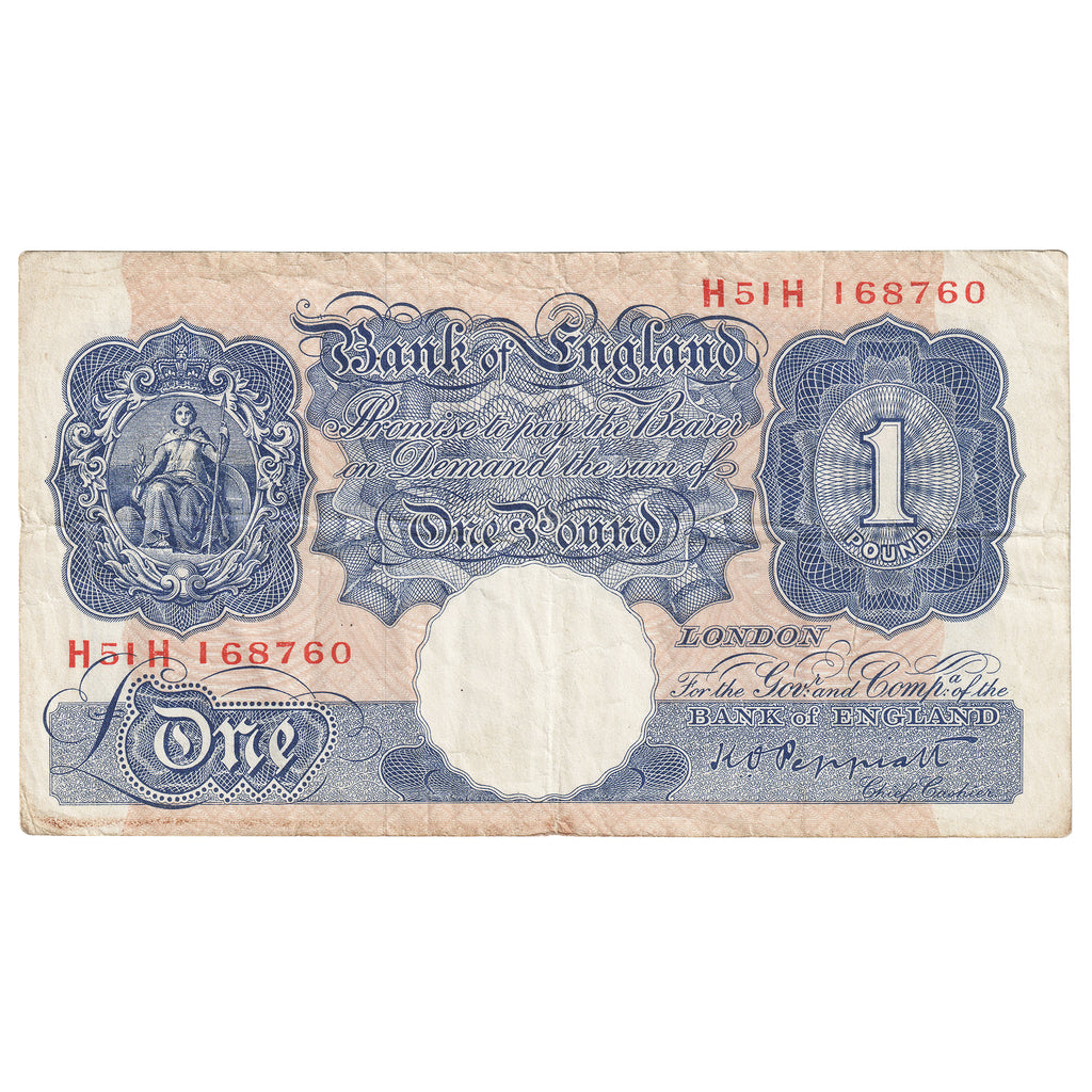 Great Britain 1940 1 Pound Note, BE47j, VF