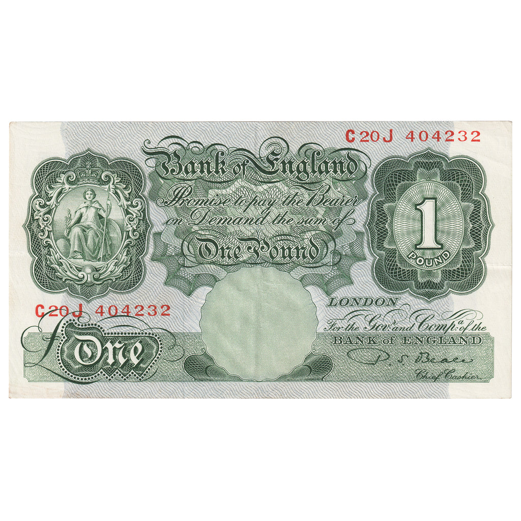 Great Britain 1950 1 Pound Note, BE54c, EF