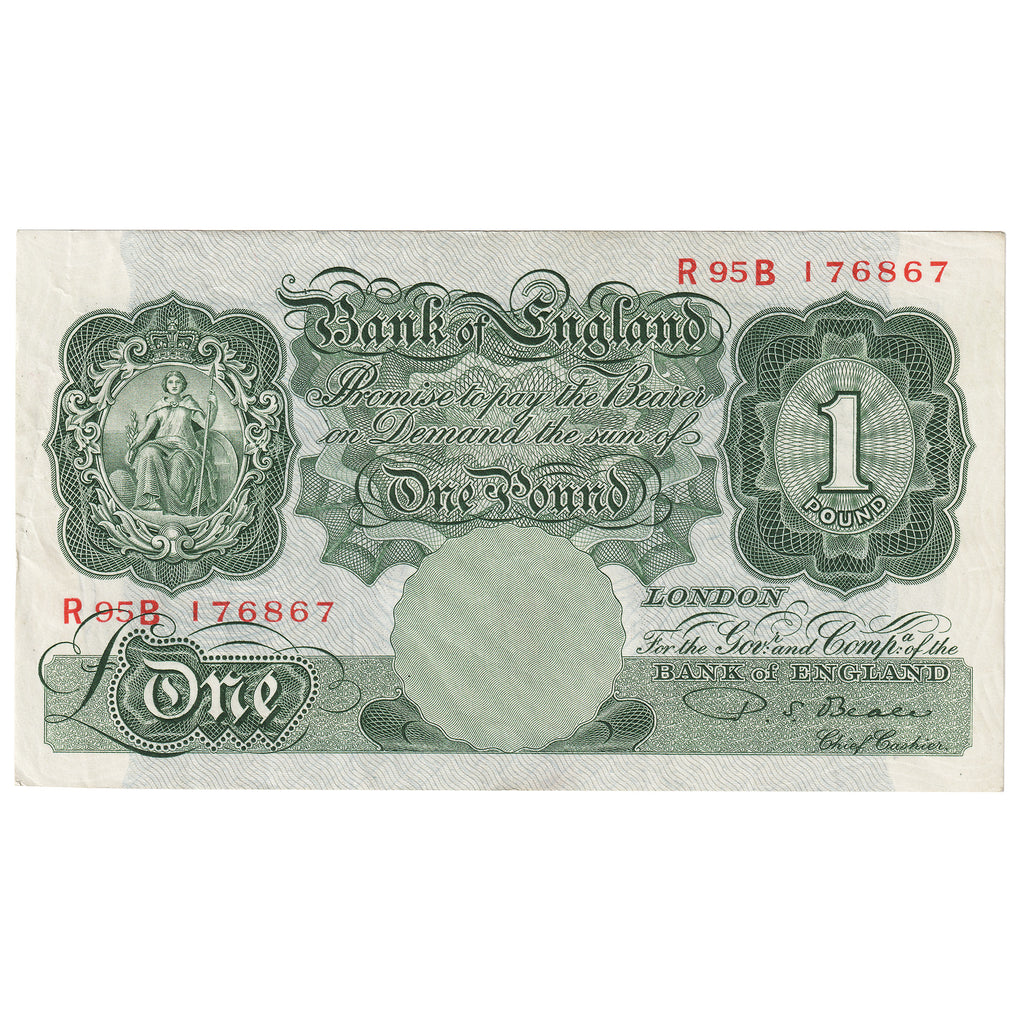 Great Britain 1950 1 Pound Note, BE54c, VF-EF