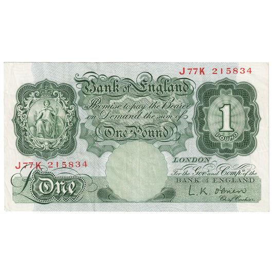 Great Britain 1955 1 Pound Note, BE56f, VF-EF