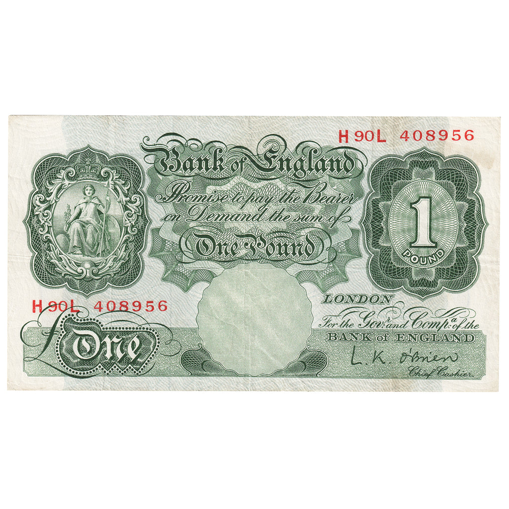 Great Britain 1955 1 Pound Note, BE56i, VF-EF