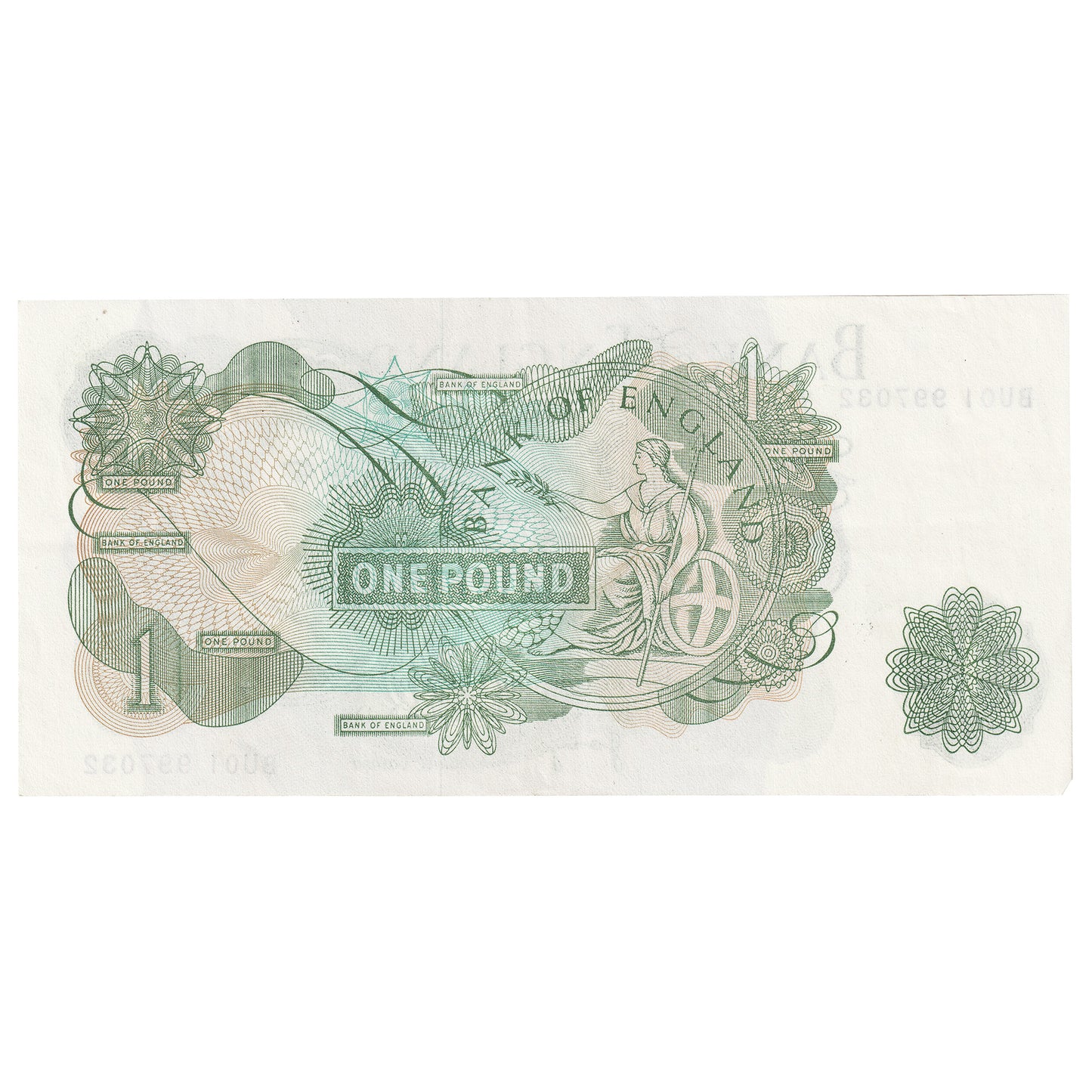 Great Britain 1970- 1 Pound Note, BE81c, AU