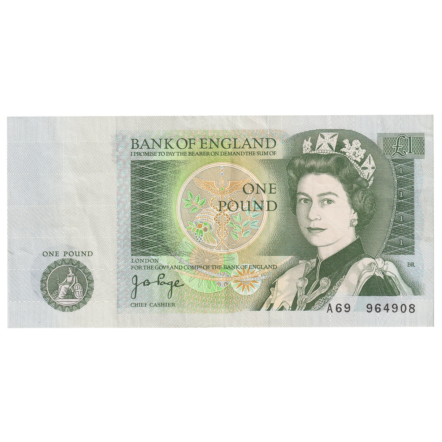 Great Britain 1978 1 Pound Note, BE83b, AU