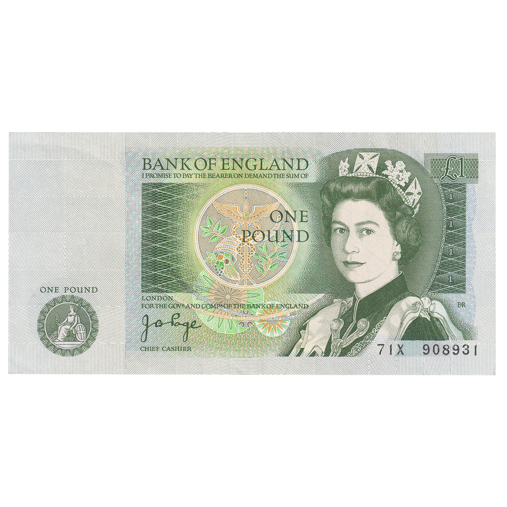 Great Britain 1978 1 Pound Note, BE85c, AU-UNC