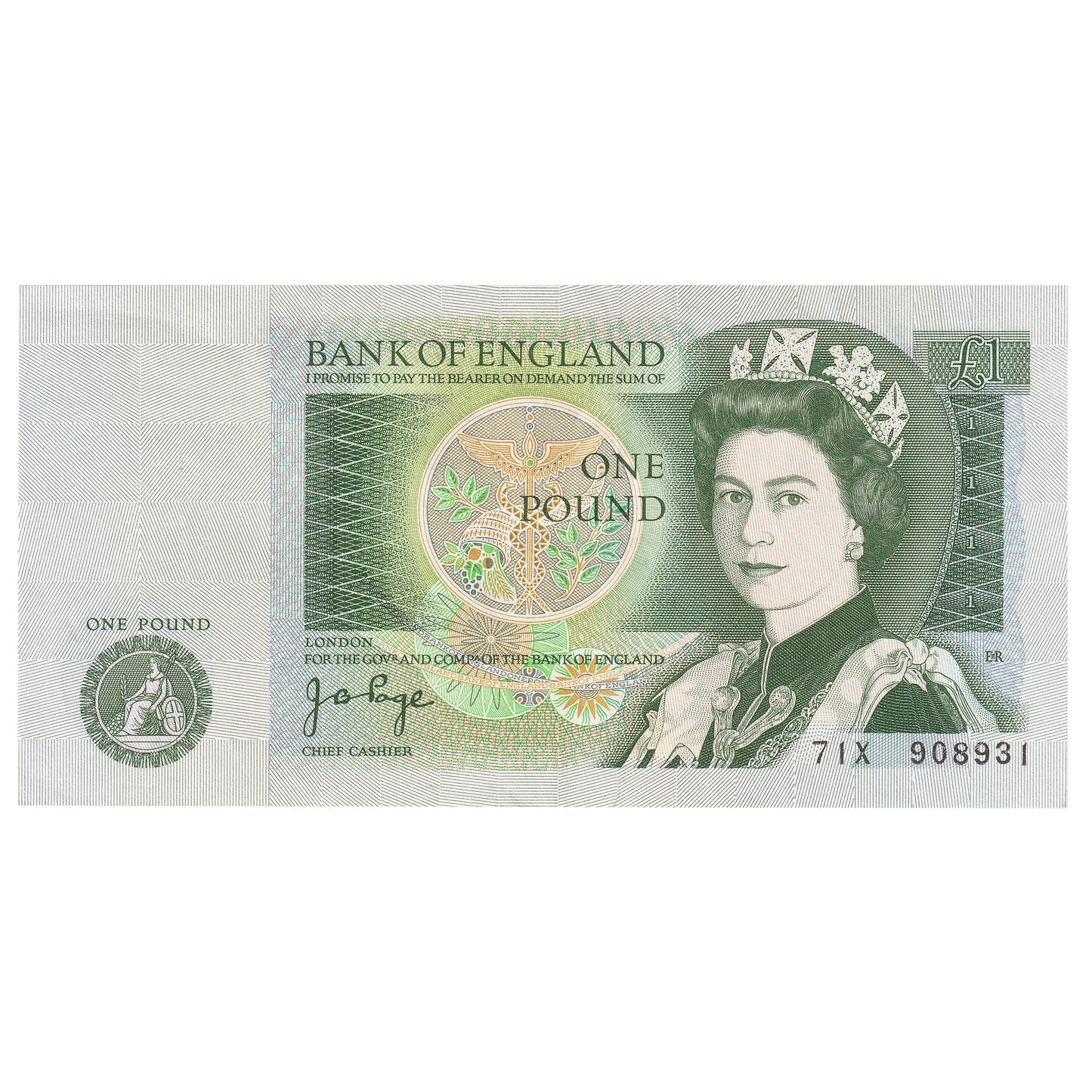 Great Britain 1978 1 Pound Note, BE85c, AU-UNC