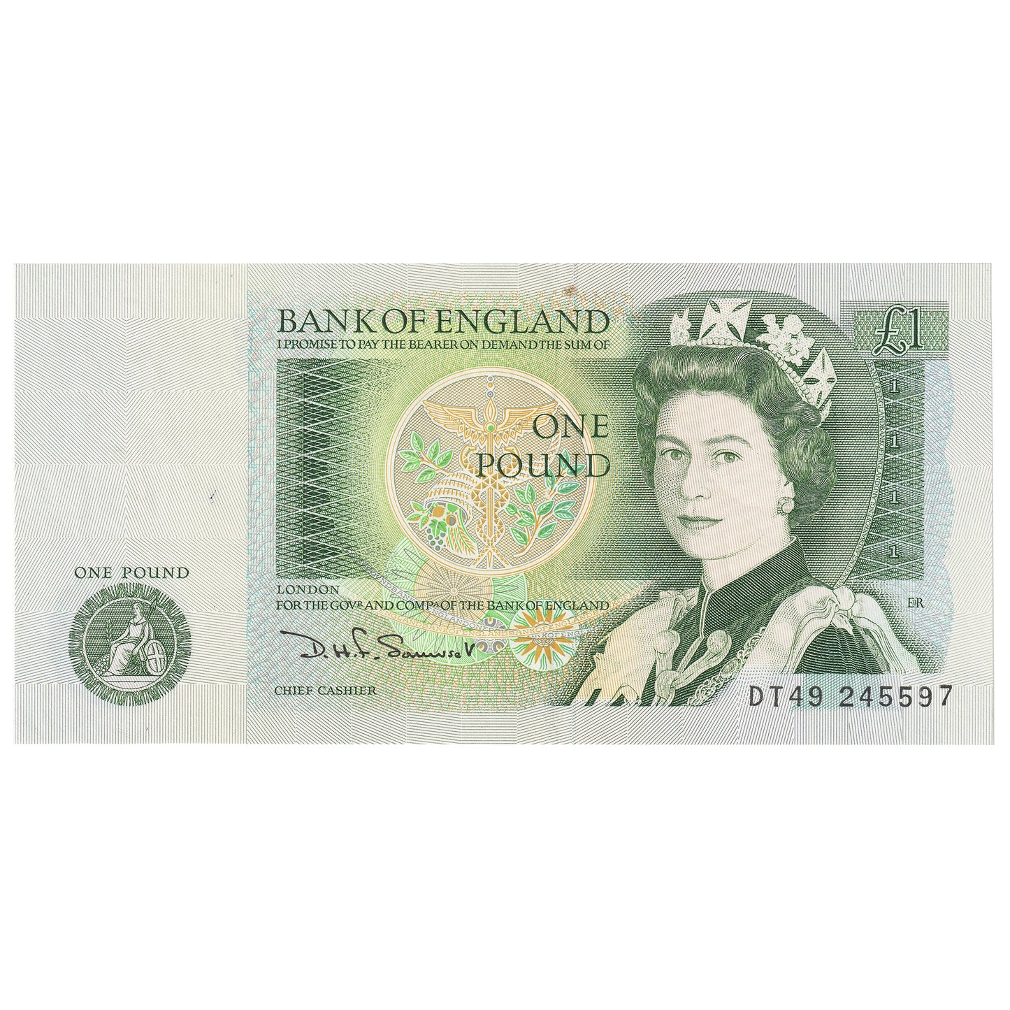 Great Britain 1 Pound Note, Pick #377b, UNC