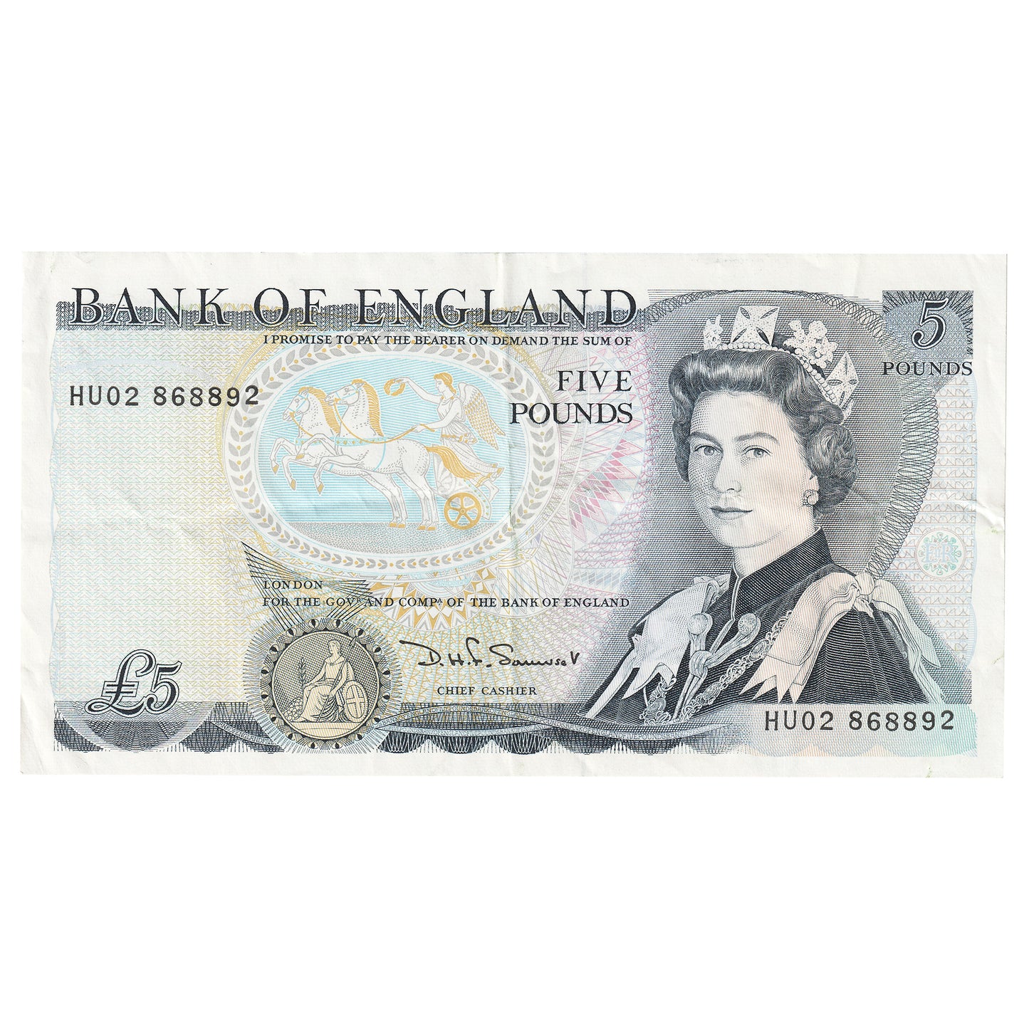 Great Britain 5 Pound Note, Pick #378c, VF-EF