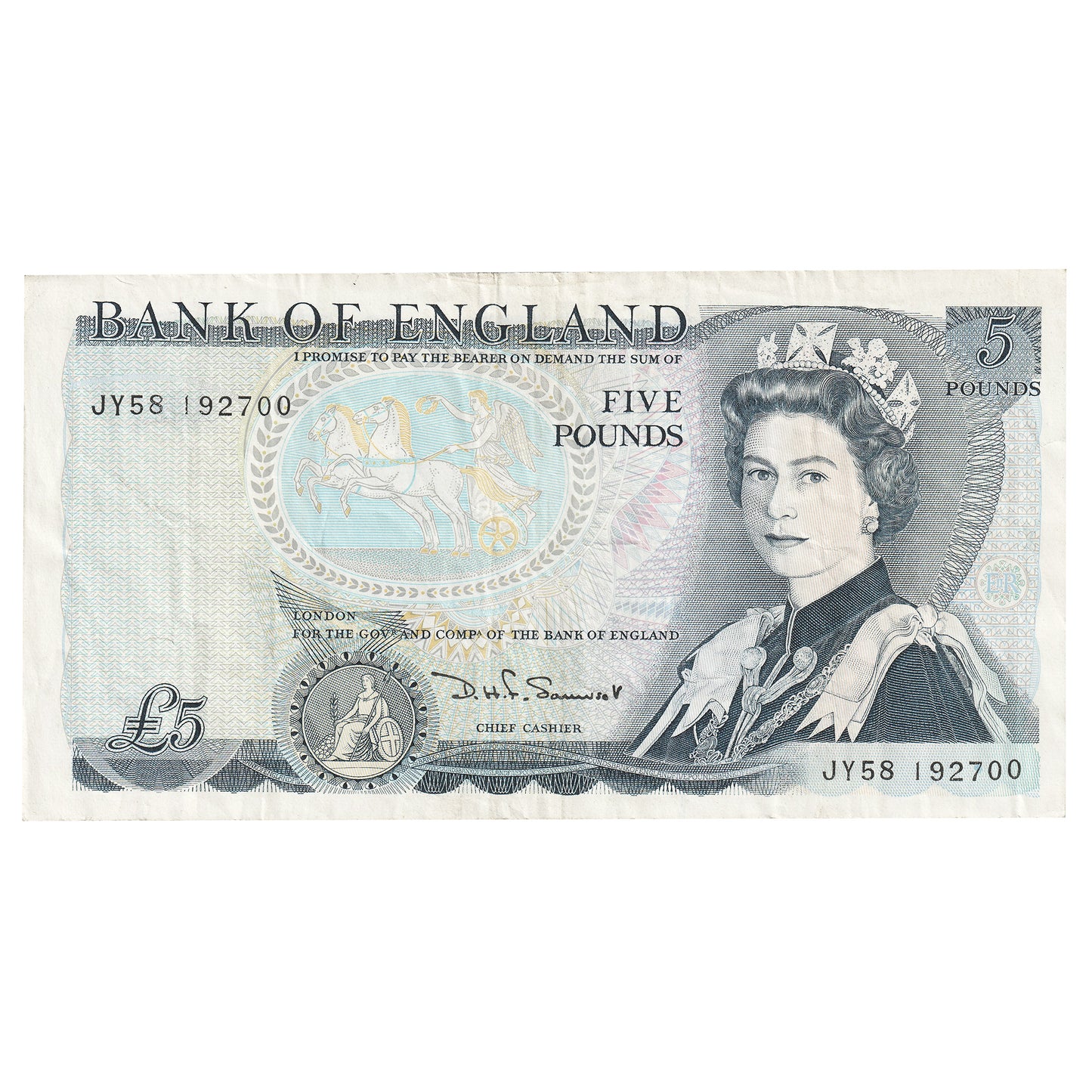 Great Britain 5 Pound Note, Pick #378c, VF