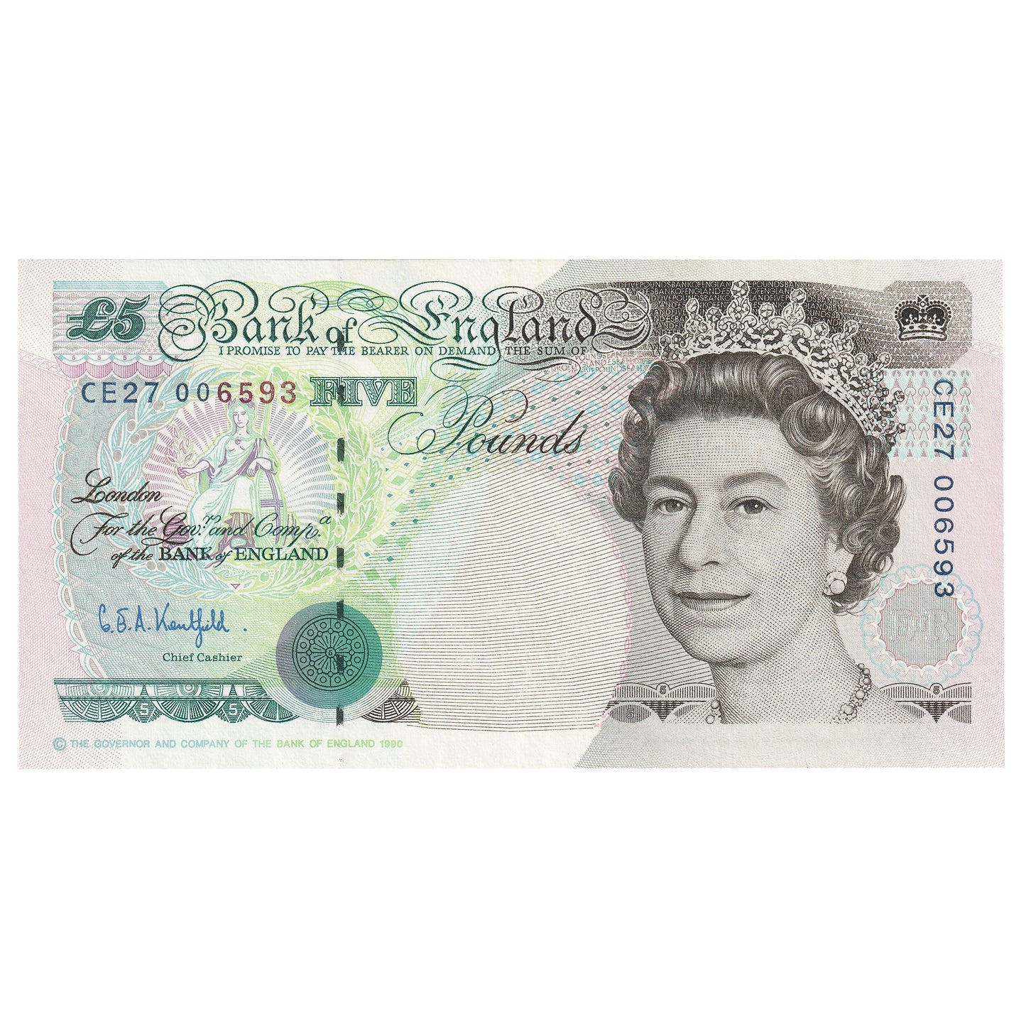 Great Britain 1993 5 Pound Note, BE121c, UNC