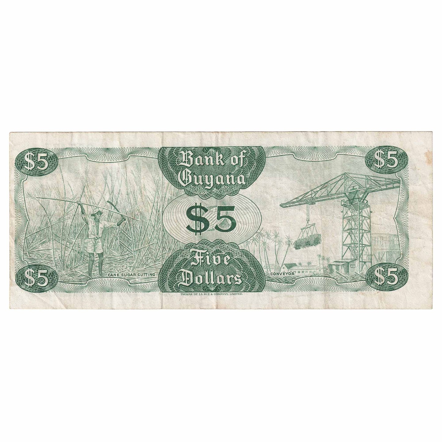Guyana 1966-92 5 Dollar Note, Pick #22b, Signature 3, VF