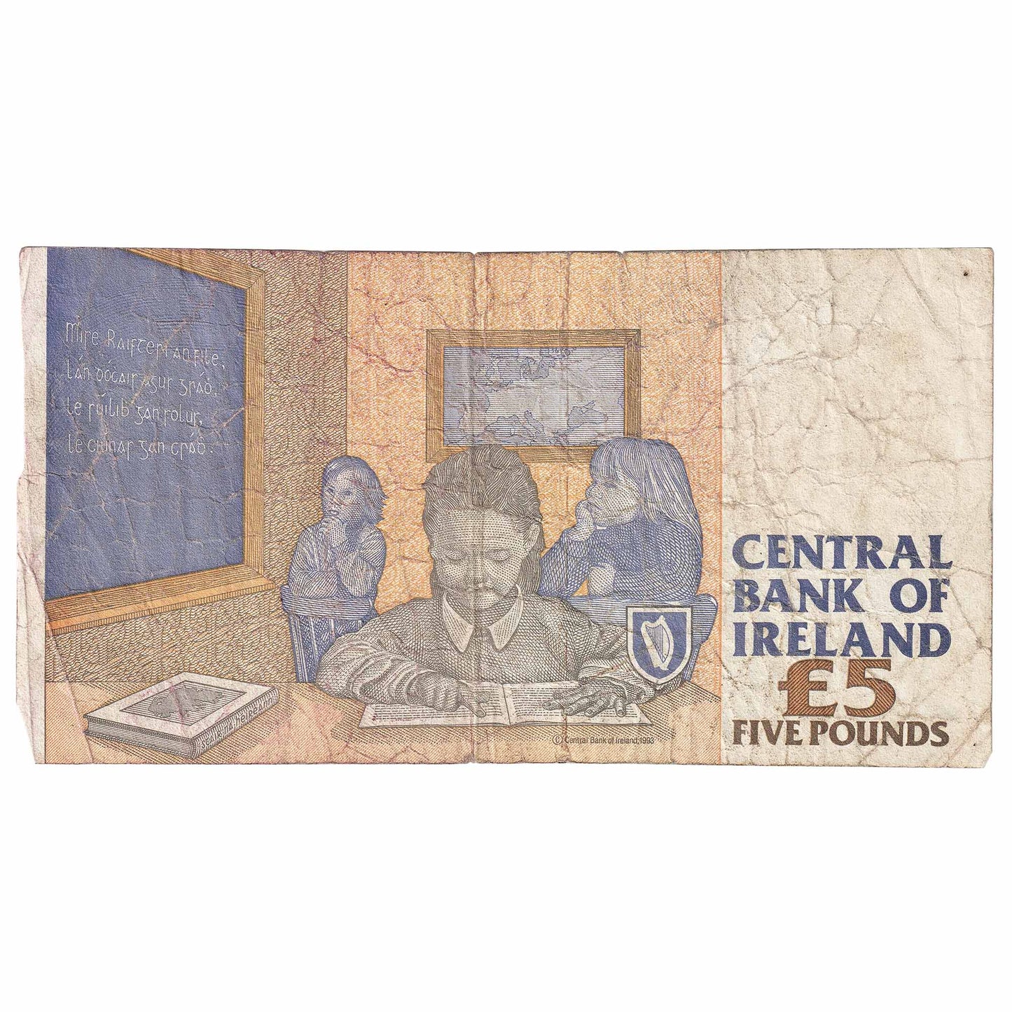 Ireland 1994 5 Pound Note, E153, Circ