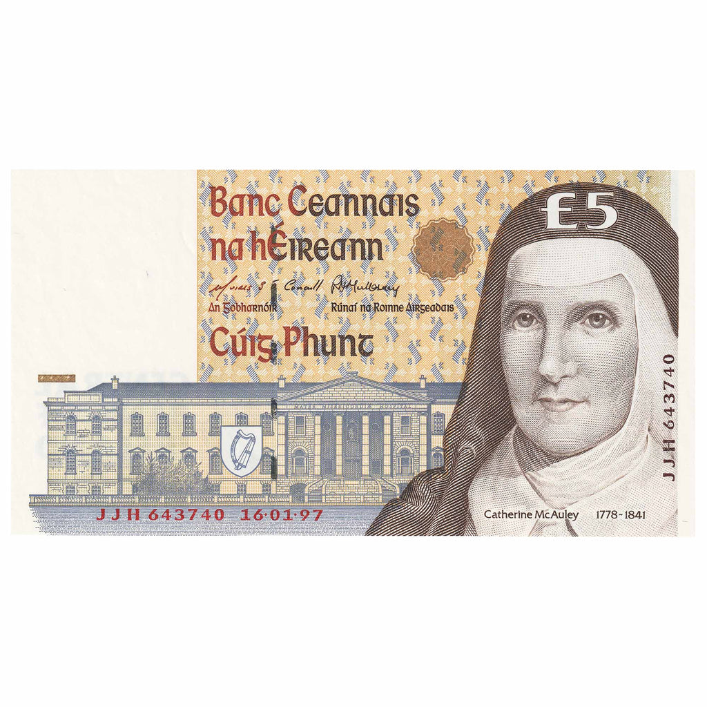 Ireland 1994-97 5 Pound Note, E154, UNC