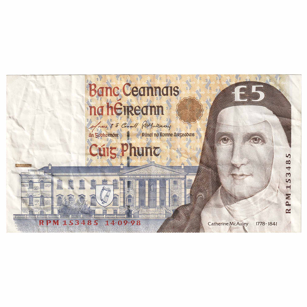 Ireland 1998-99 5 Pound Note, E155, VF