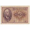 Italy 1940 5 Lire Note, Pick #28, EF