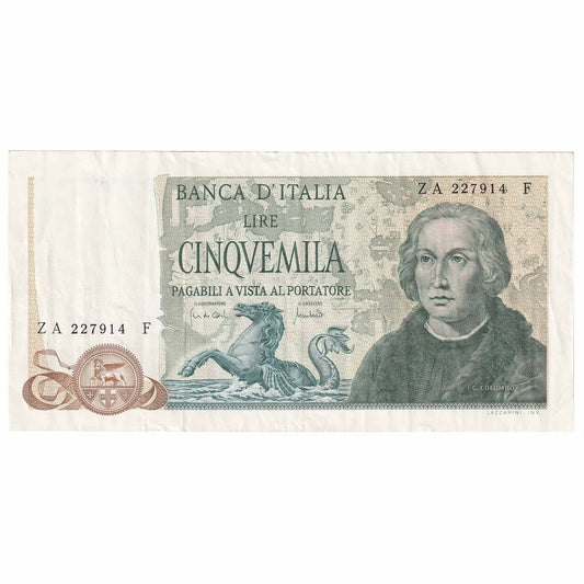Italy 1971 5,000 Lire Note, Pick #102a, VF