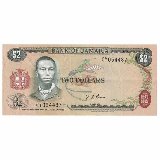 Jamaica L.1960 (1970) 2 Dollar Note, Pick #55a, EF