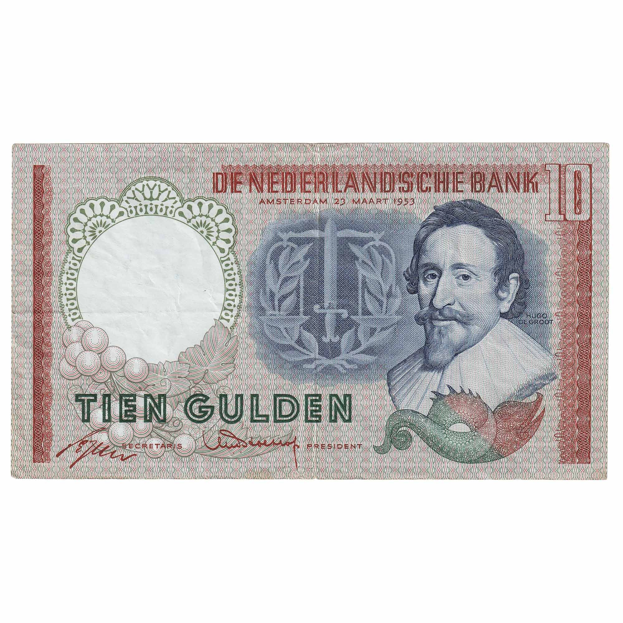 Netherlands 1953 10 Gulden Note, Pick #85, EF – Colonial Acres Coins