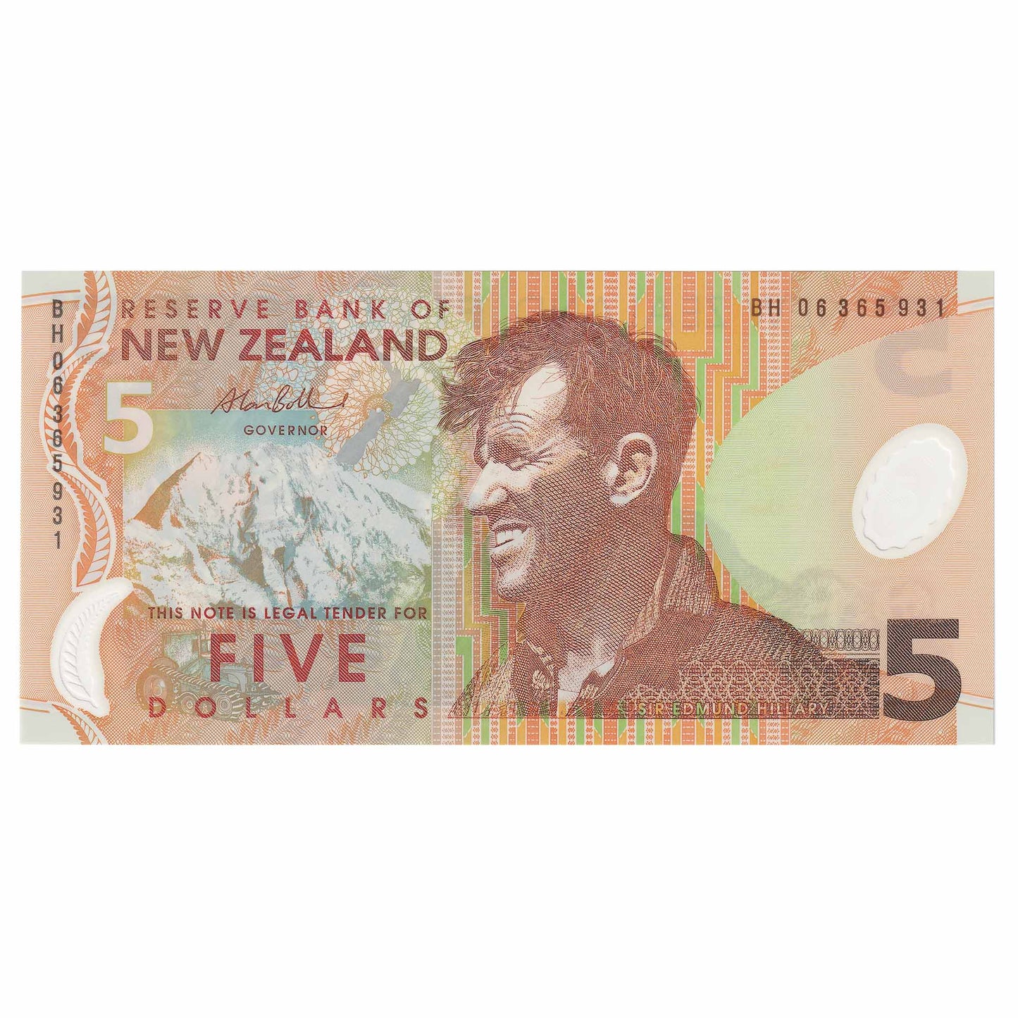 New Zealand 2006 5 Dollar Note, Pick #186b, UNC