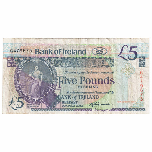 Northern Ireland 1992 5 Pound Note, NI215, VF