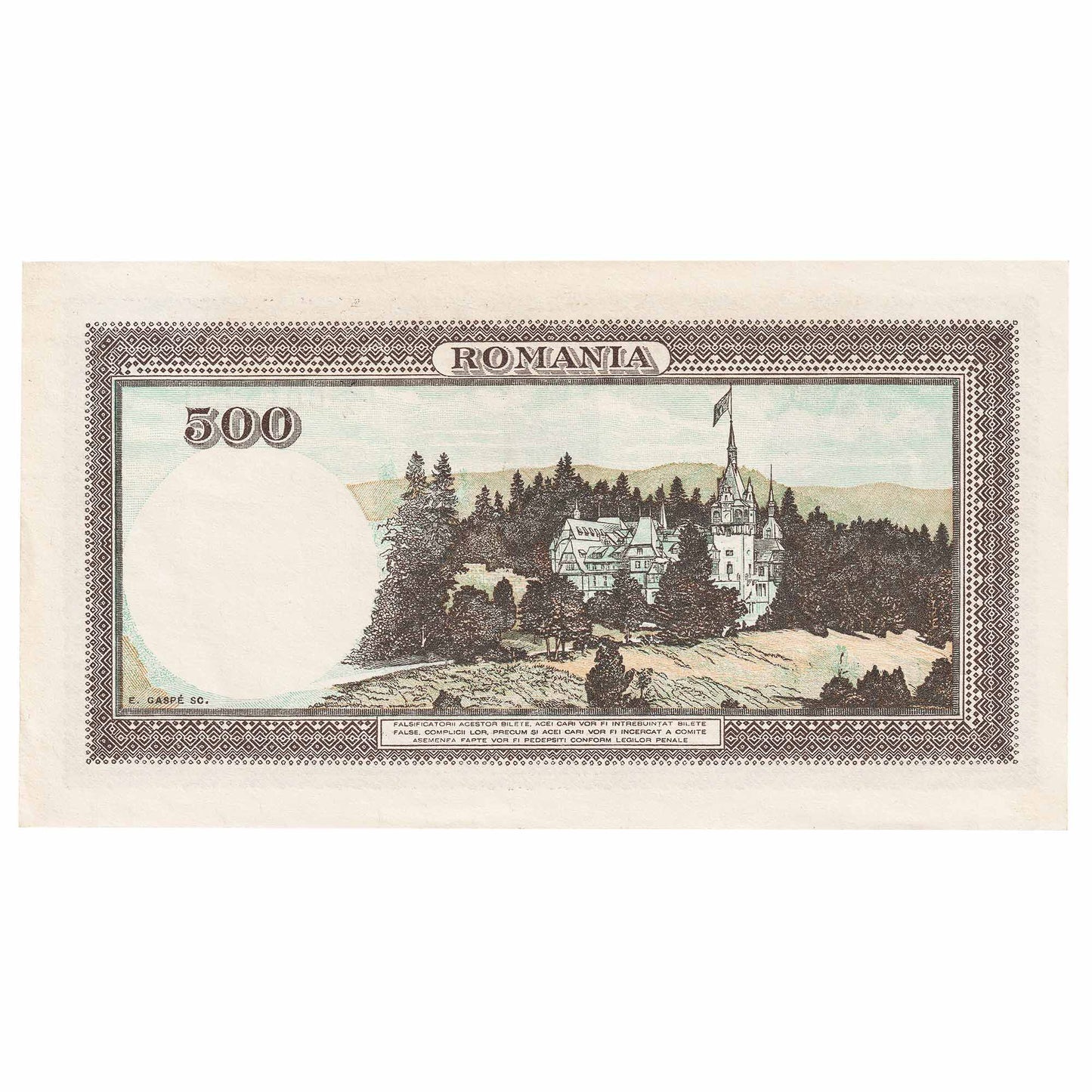 Romania 1940 500 Lei Note, Pick #51a, UNC