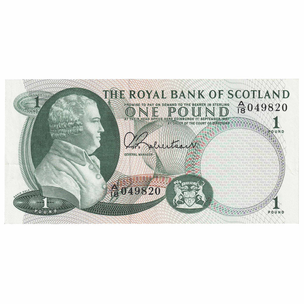 Scotland 1967 Royal Bank of Scotland 1 Pound Note, SC805, AU