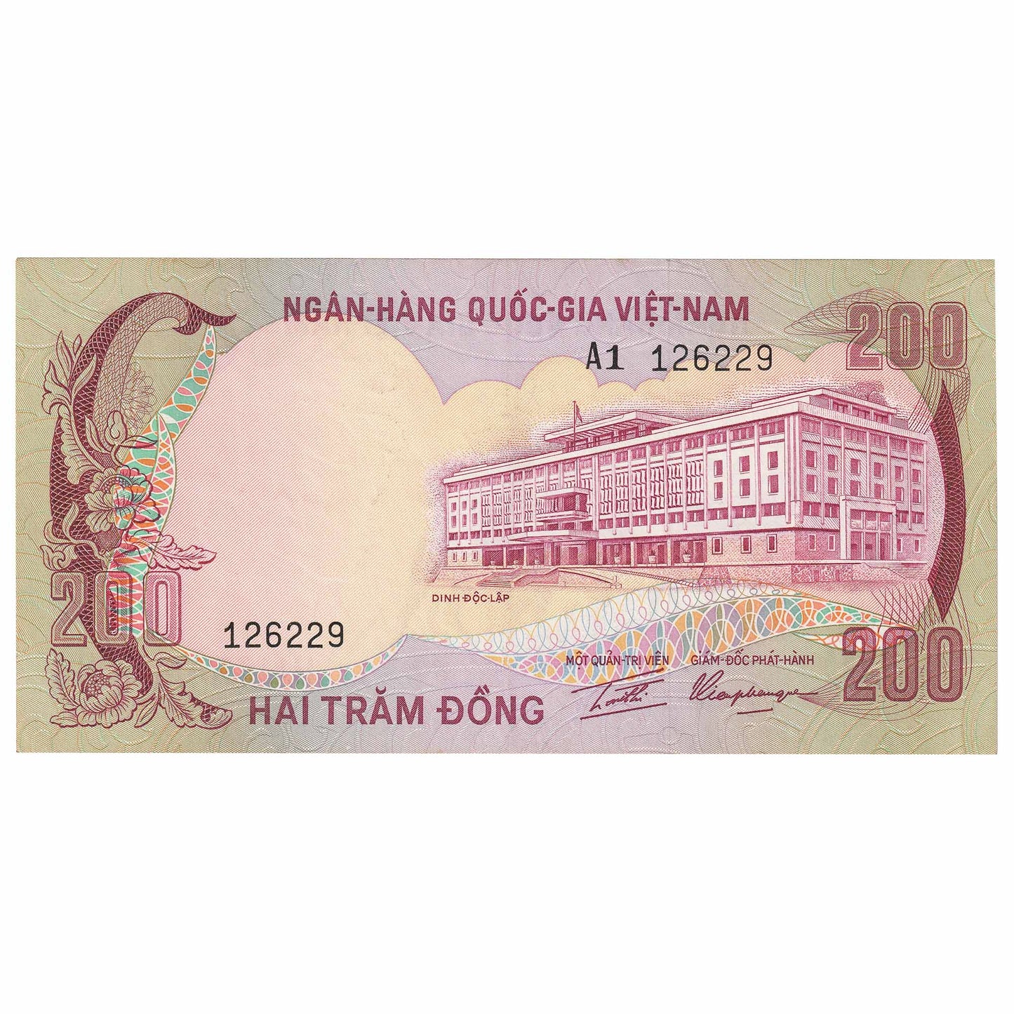 South Viet Nam 200 Dong Note, Pick #32, UNC