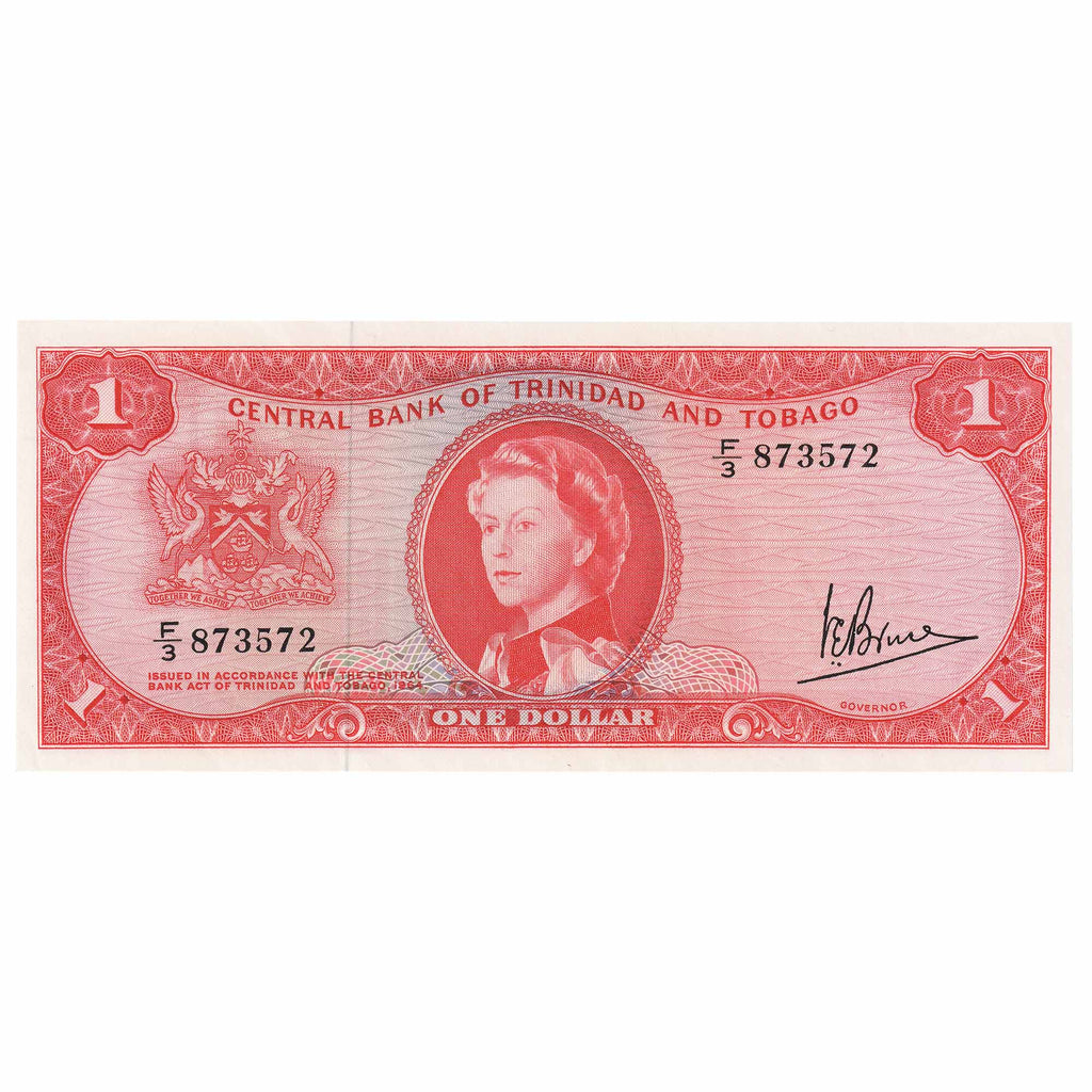 Trinidad & Tobago L.1964 1 Dollar Note, Pick #26c, UNC