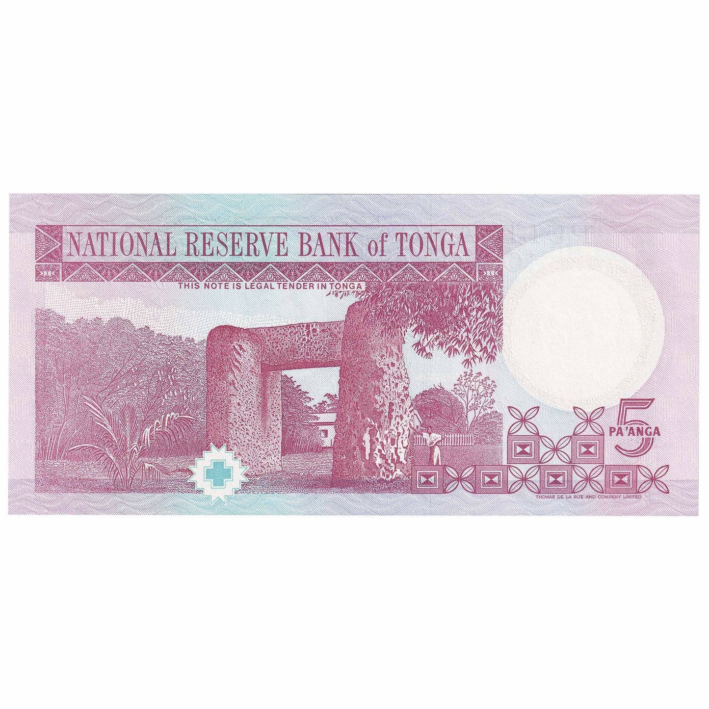 Tonga 5 Pa'anga Note, Pick #33, UNC
