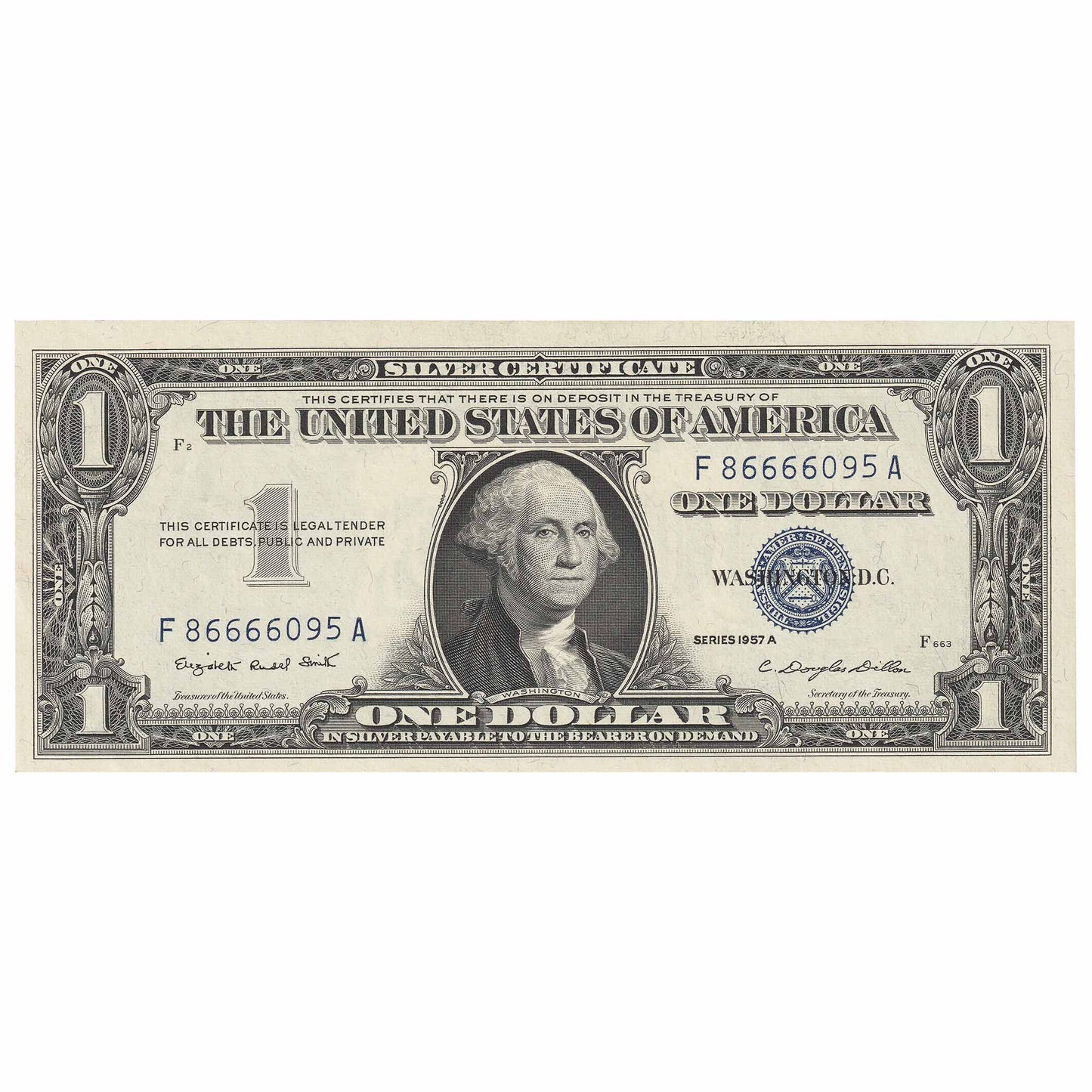 USA 1957 $1 Note, FR #1617, Smith-Dillon, Silver Certificate, EF-AU