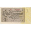 Germany 1937 1 Rentenmark Note, 8 Digit, UNC