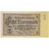 Germany 1937 1 Rentenmark Note, 8 Digit, F-VF