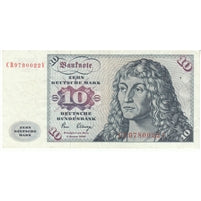 Germany 1980 10 Deutsche Mark Note, Pick #31d, VF