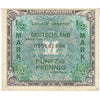 Germany 1944 1/2 Mark Note, 9 Digit, EF