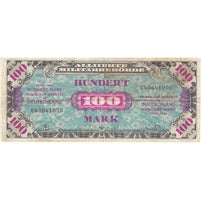 Germany 1944 100 Mark Note, 8 Digit with F, VF-EF