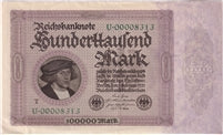 Germany 1923 100,000 Mark Note, Pick #83b, EF-AU