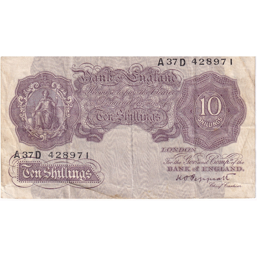 Great Britain 1940 10 Shilling Note, A-D, VF