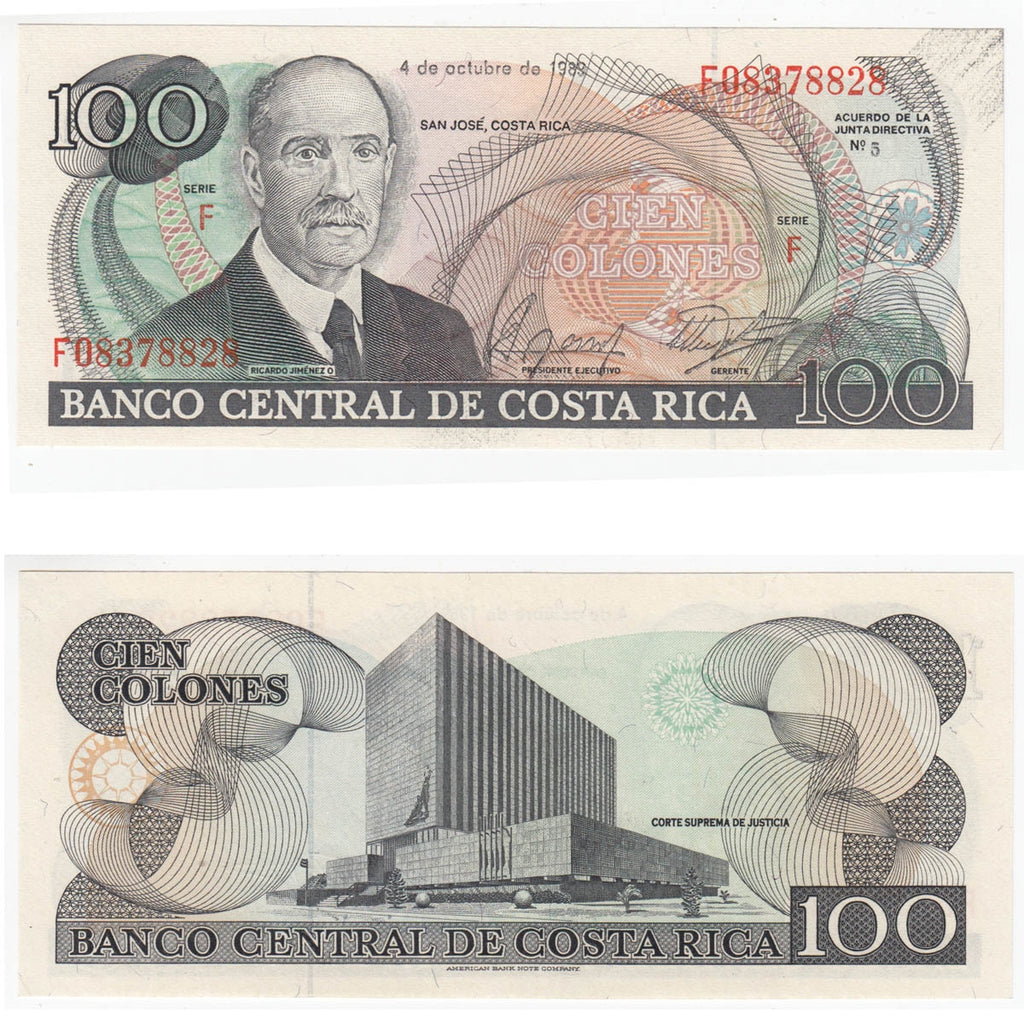Costa Rica Note 1989 100 Colones, UNC