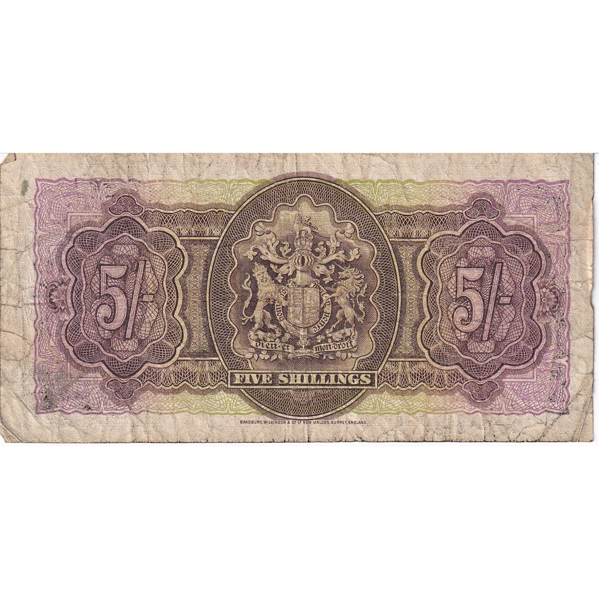 Bermuda Note 1937 5 Shillings, Fraction F