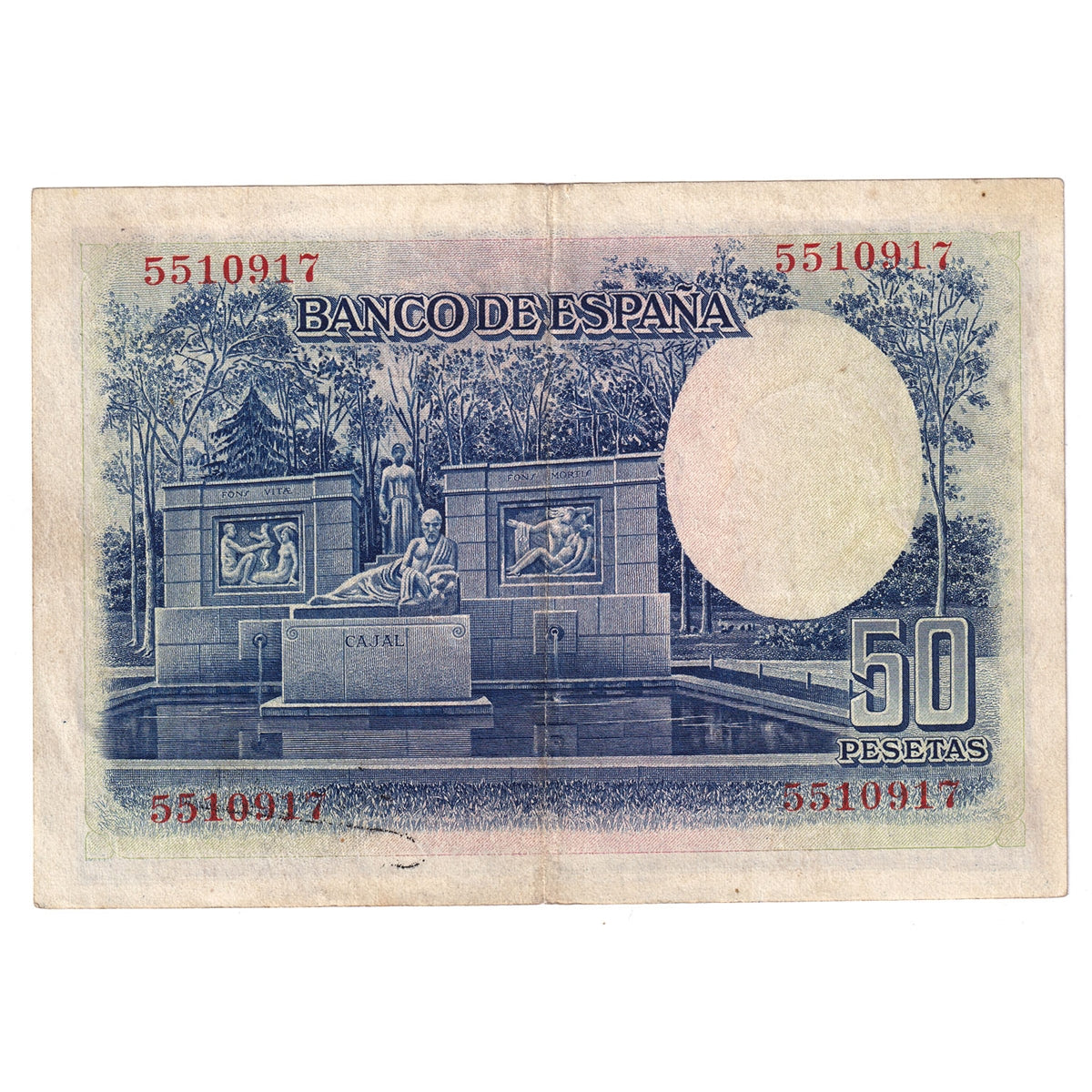 Spain Note 1935 50 Pesetas, EF