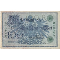 Germany 1908 100 Mark Note, Green EF