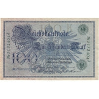 Germany 1908 100 Mark Note, Green EF-AU