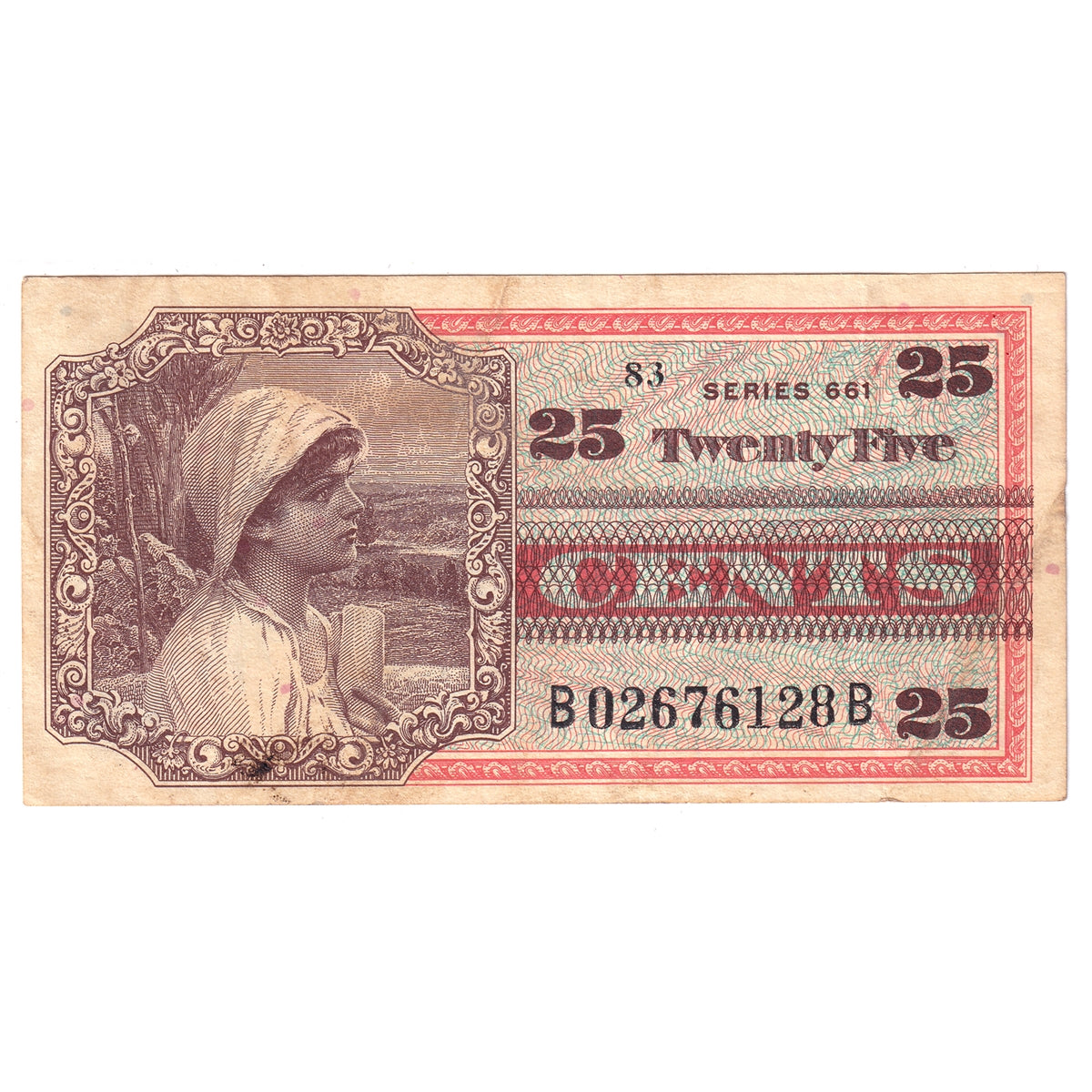 USA 1968/69 25-cent Series 661 KL#66, Extra Fine