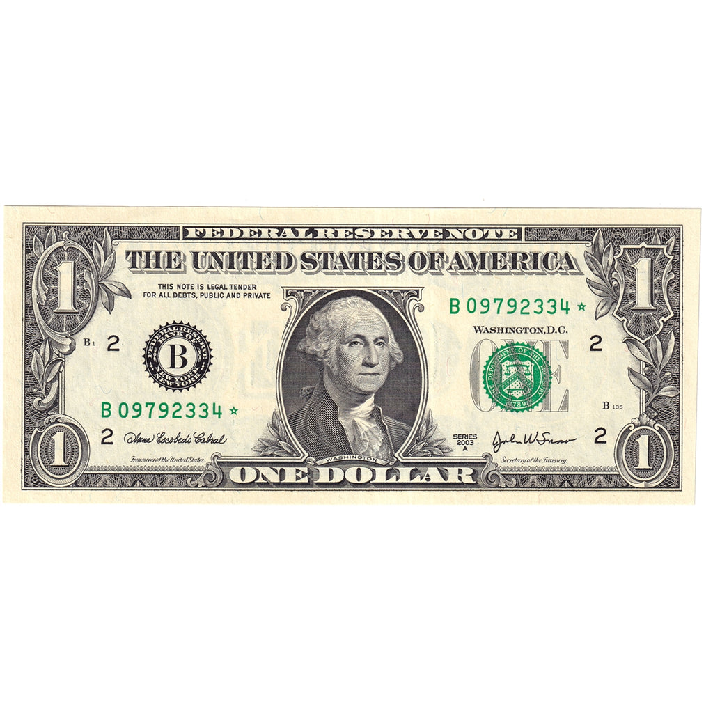 USA 2003A Federal Reserve $1 Note, Star KL#4667*, UNC