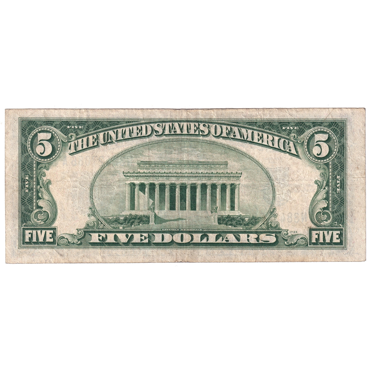 USA 1963 $5 Note, FR #1536, Very Fine