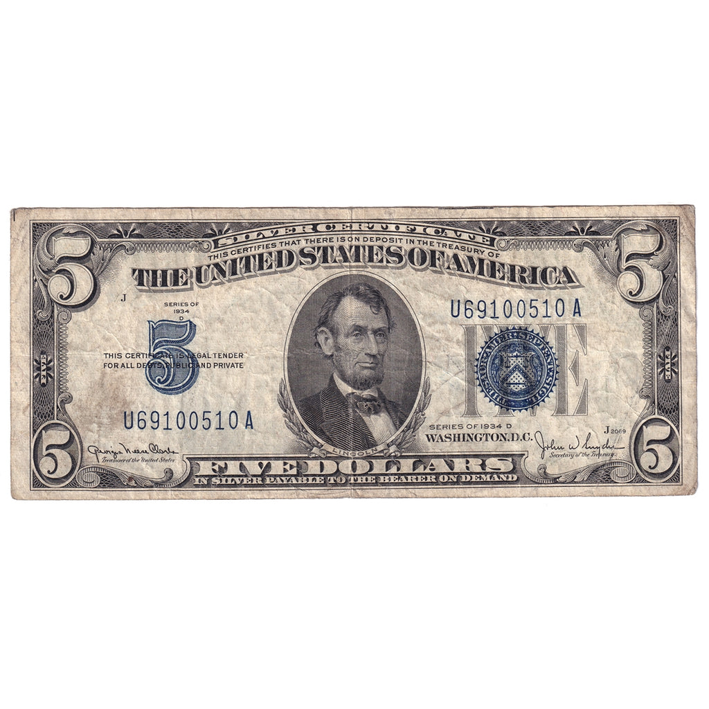 USA 1934D $5 Note, FR #1654, Fine