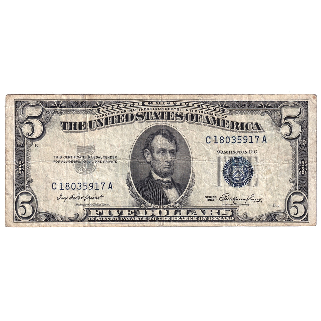 USA 1953 $5 Note, FR #1655, Fine
