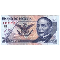 Mexico 2,000 20 Pesos Note, Pick #111, AU