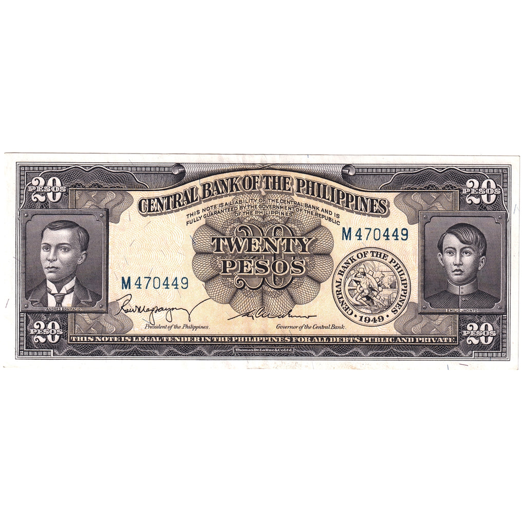 Philippines Note Pick #137b 20 Pesos, Signature 2, EF-AU